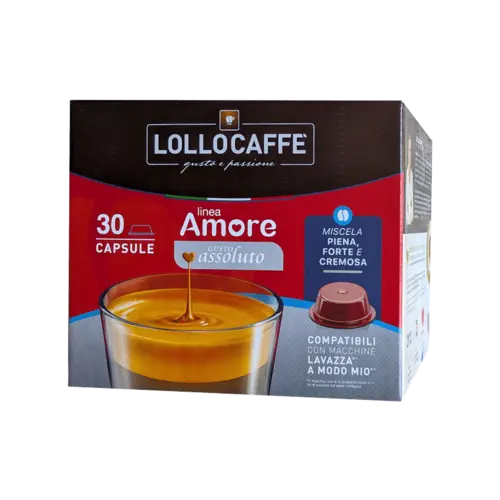 Капсули за кафе Lollo Caffè Amore Assoluto 30 бр. съвместими с A Modo Mio