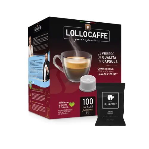 Капсули за кафе Lollo Nero Espresso съвместими с Lavazza Espresso Point 100 бр.