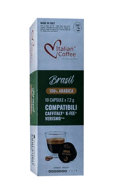 Капсули за кафе Italian Coffee Brasil 100% Arabica 10 бр. система Caffitaly 