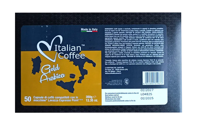 Капсули за кафе Italian Coffee Gold Arabica съвместими с Lavazza Espresso Point 50 бр.