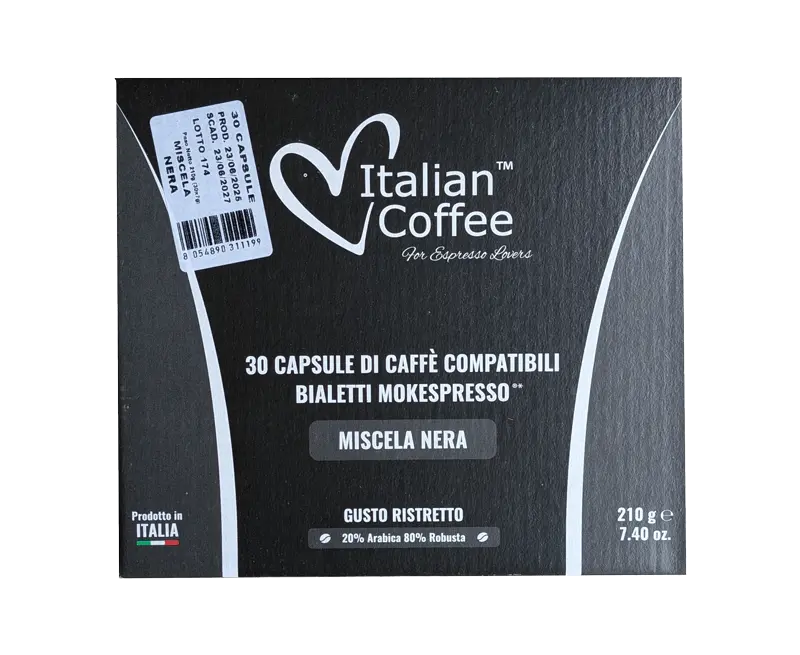 Капсули за кафе Italian Coffee Nera съвместими с Bialetti 30 бр.