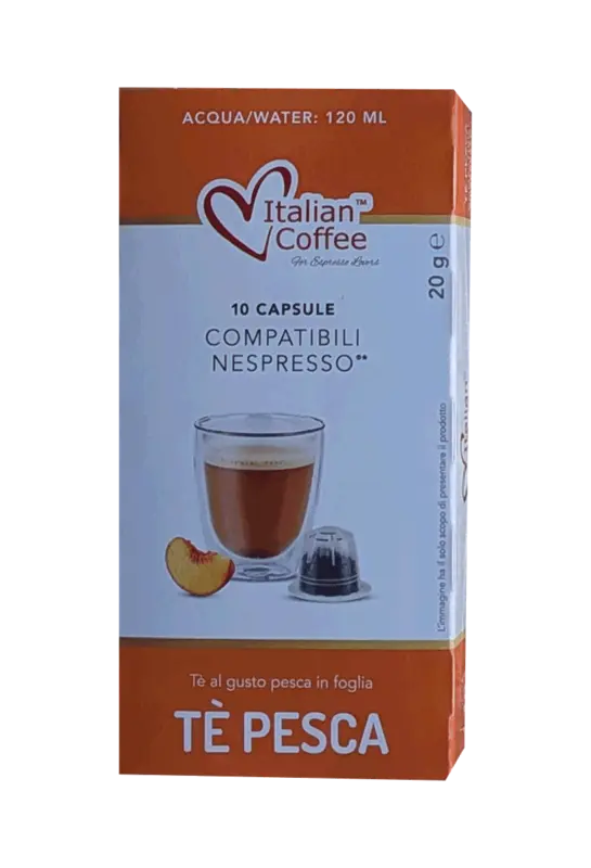 Капсули Italian Coffee чай праскова съвместими с Nespresso 10 бр.
