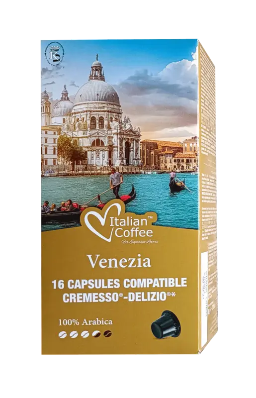 Капсули за кафе Italian Coffee Venezia Arabica 16 бр. съвместими с Cremesso