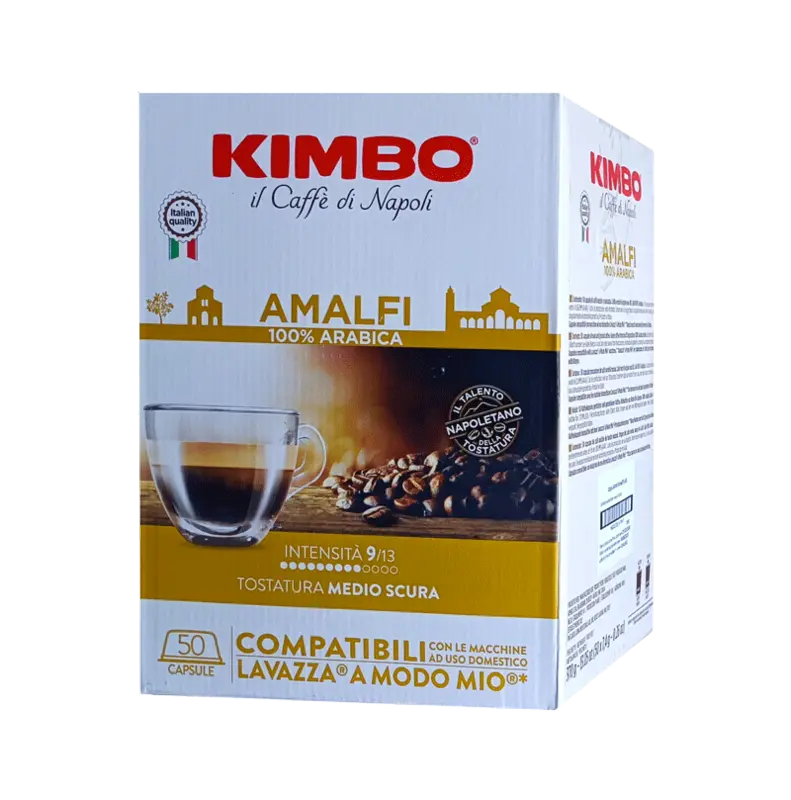 Капсули за кафе Kimbo Amalfi 100%  Арабика съвместими с A Modo Mio, 50 бр. 