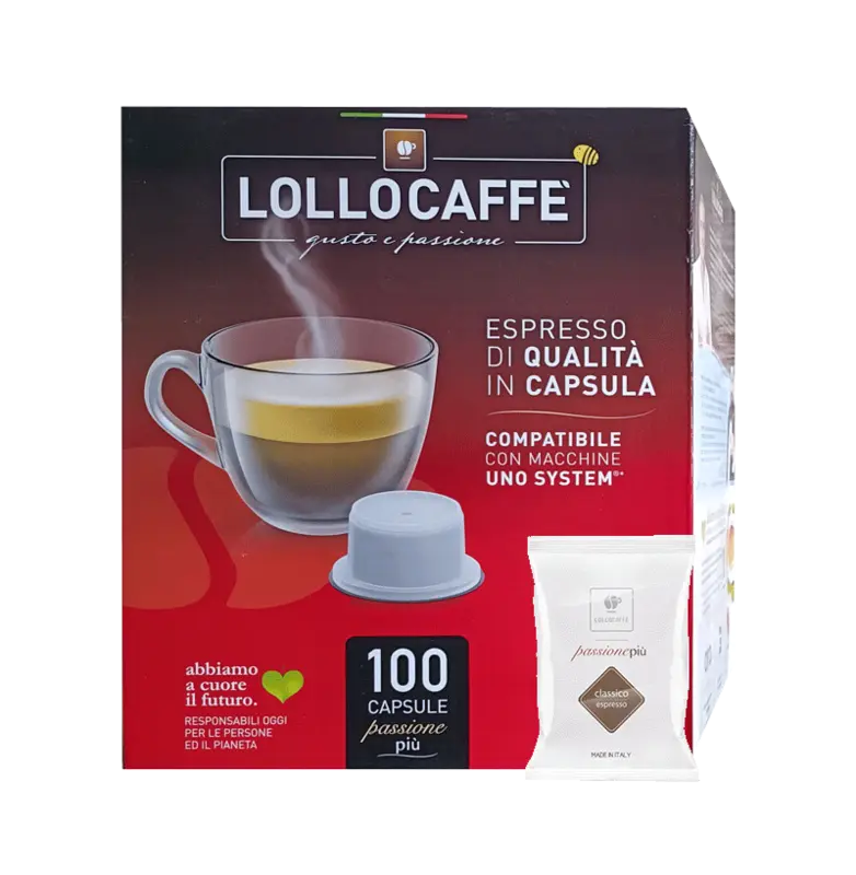 Кафе капсули Lollo Caffè Miscela Classico съвместими с UNO система на Illy и Kimbo, 100 бр.