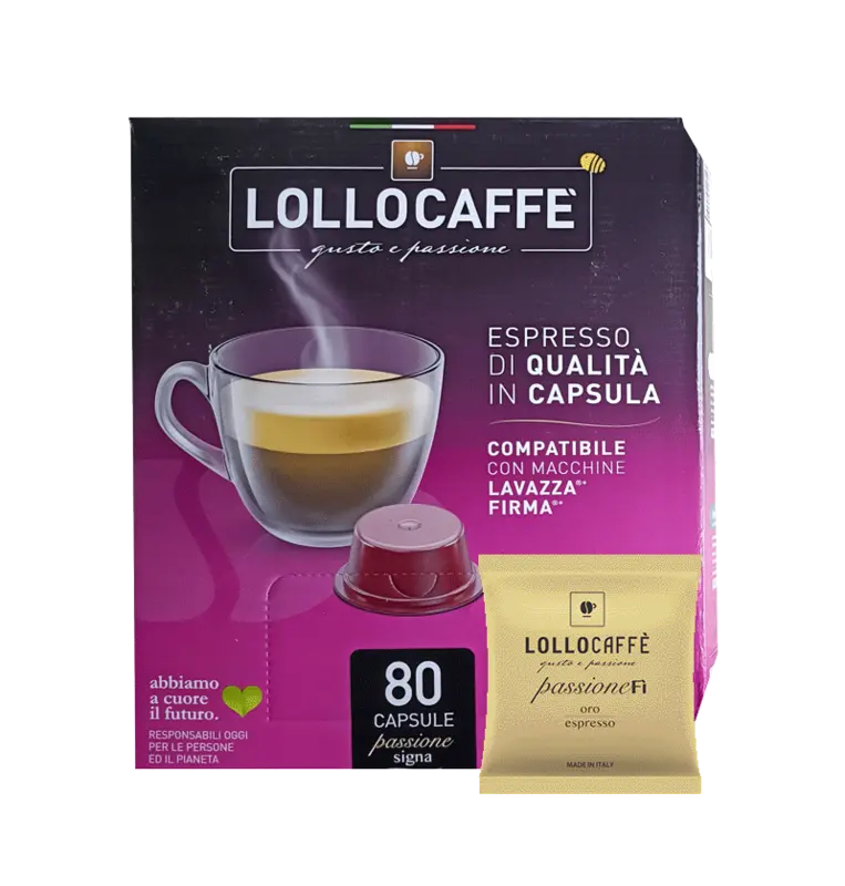  Кафе капсули Lollo Caffè Oro 80 бр. съвместими с Lavazza Firma