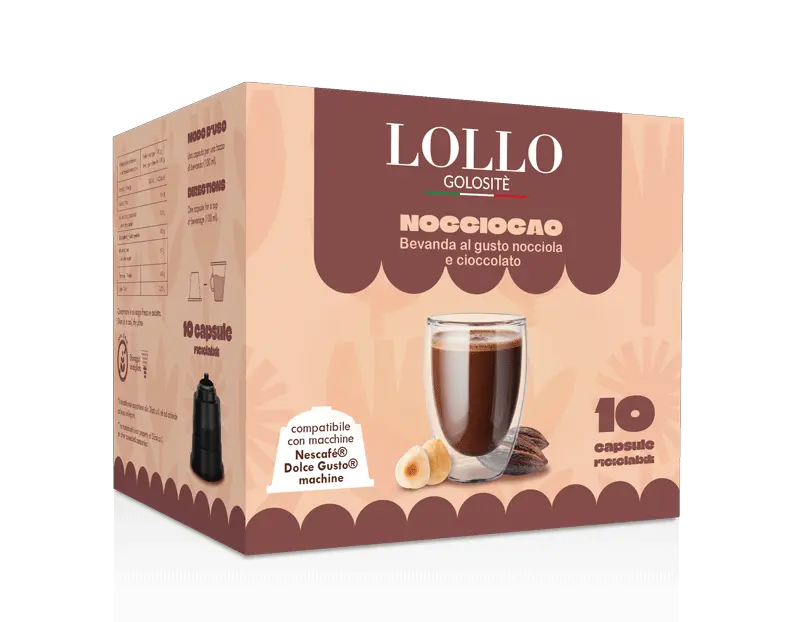 Капсули Lollo Golositè напитка с вкус на лешник и шоколад - съвместими с Nescafe Dolce Gusto 10 бр