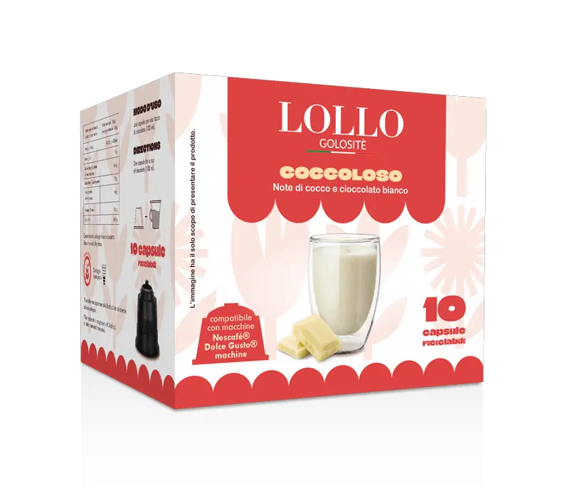 Капсули Lollo Golositè кокос и бял шоколад - съвместими с Nescafe Dolce Gusto 10 бр