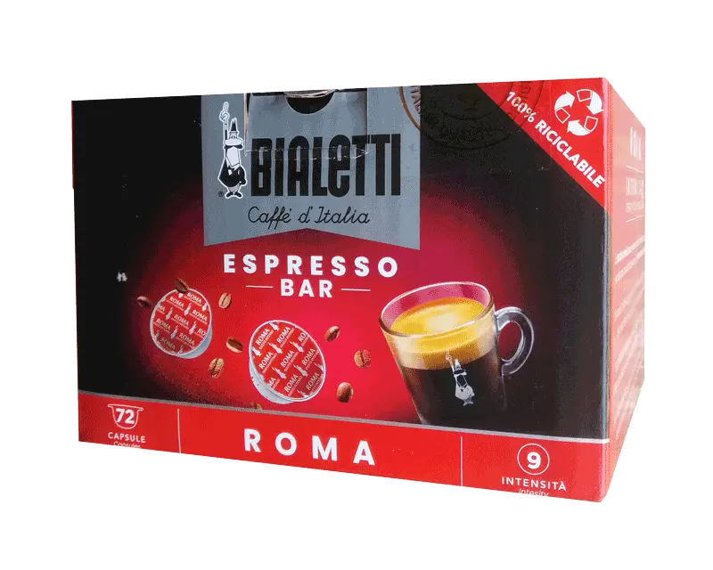 72 бр. алуминиеви капсули за кафе Bialetti caffè Mokespresso Roma 