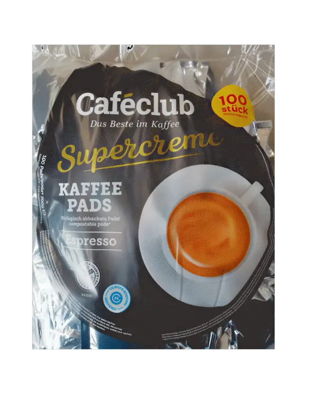 Кафе филтри дози Caféclub Supercreme Espresso, 100 бр. - 62 мм
