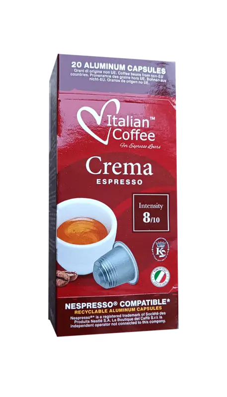 Алуминиеви капсули капсули Crema Espresso Italian Coffee 20 бр. съвместими с Nespresso