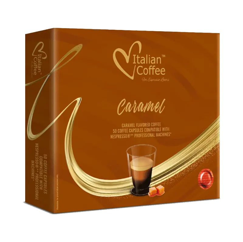 Кафе капсули Italian Coffee с вкус на карамел съвместими с Nespresso Professional, 50 бр.